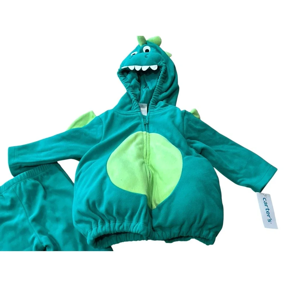 Carter's Baby Halloween Costume 2 Pc Dragon Dinosaur Green 6-9 Months NWT New - Picture 3 of 5
